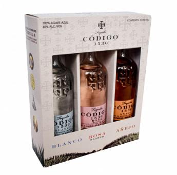 Codigo 1530 - Tequila 50ml 3 Pack Sampler of Blanco, Rosa and Anejo (50ml 3 pack) (50ml 3 pack)